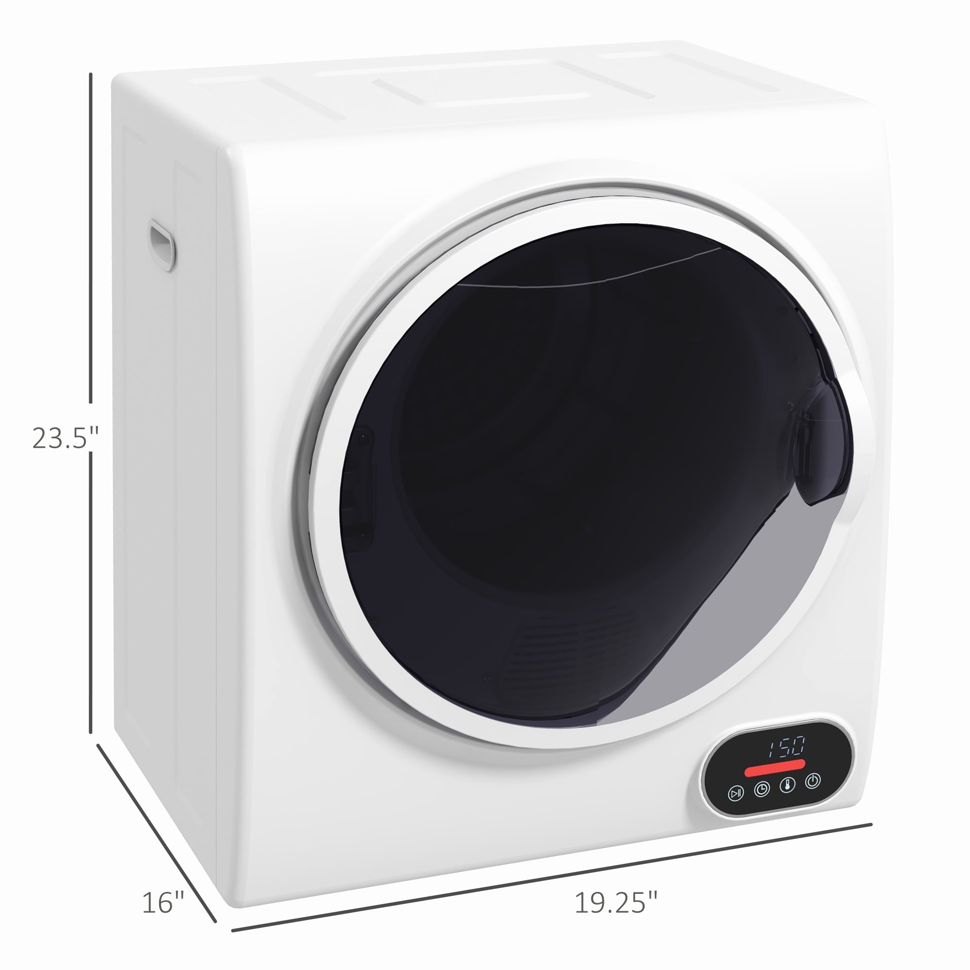 1.5 cu.ft Portable Compact Clothes Laundry Dryer with Intelligent Drying for Apartments Dorms RVs, 850W, White